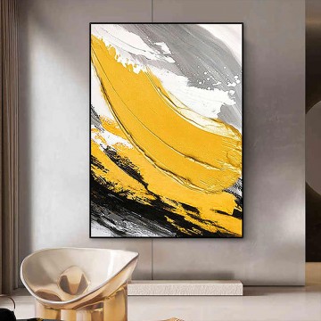 Pinsel abstrakt gelb von Palettenmesser Wandkunst Minimalismus Ölgemälde